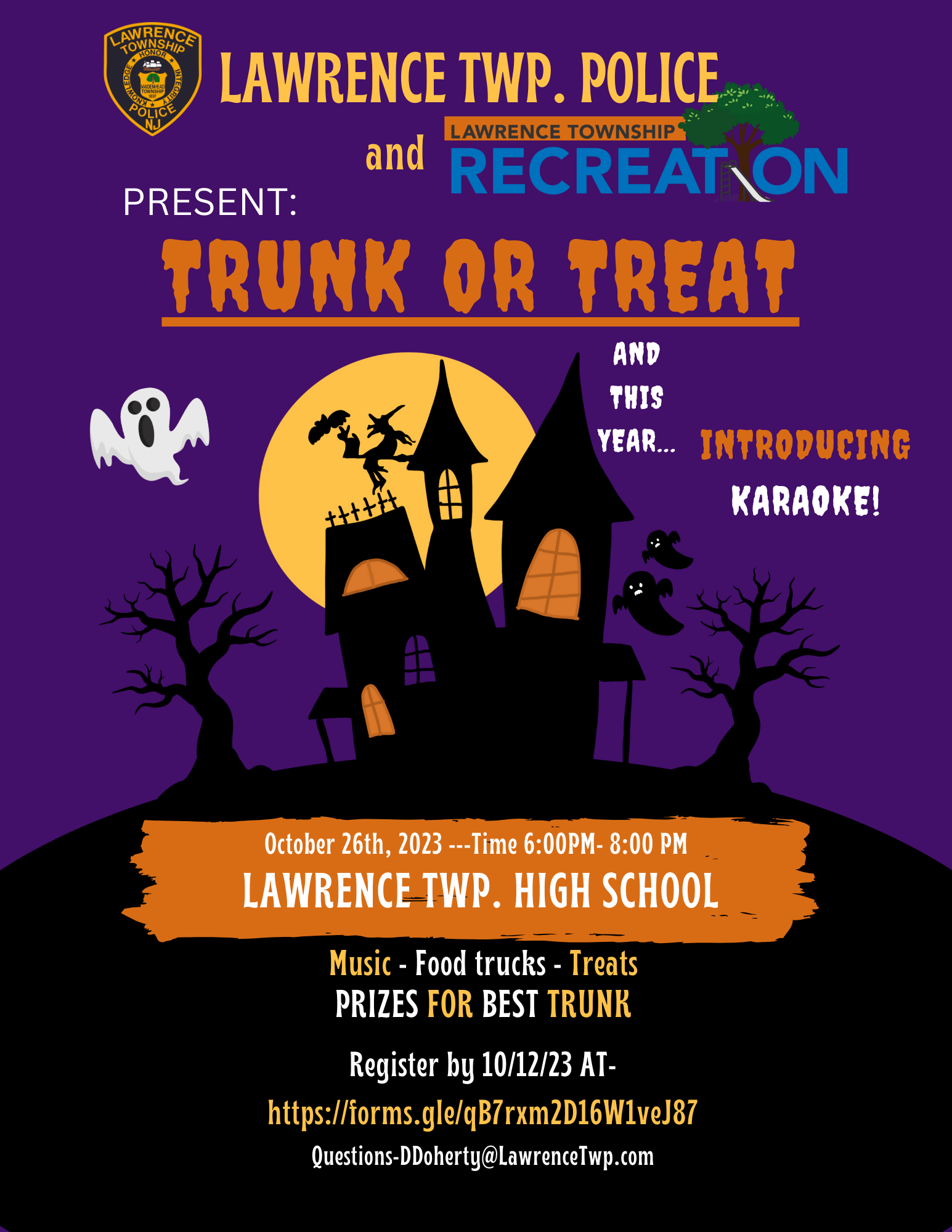 Lawrence Township New Jersey Trunk or Treat